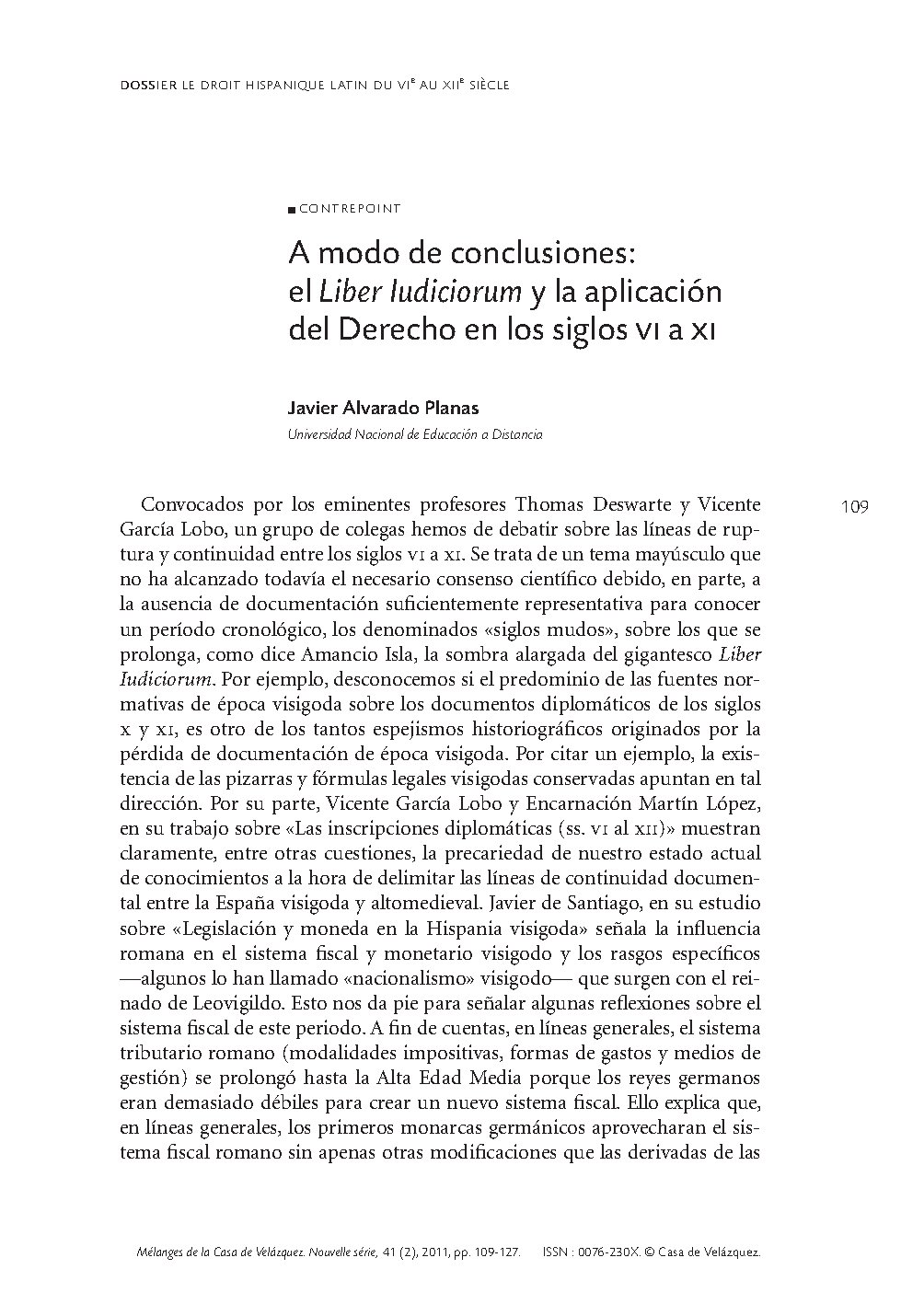 Alvarado conclusiones LI le droit hispanique latin