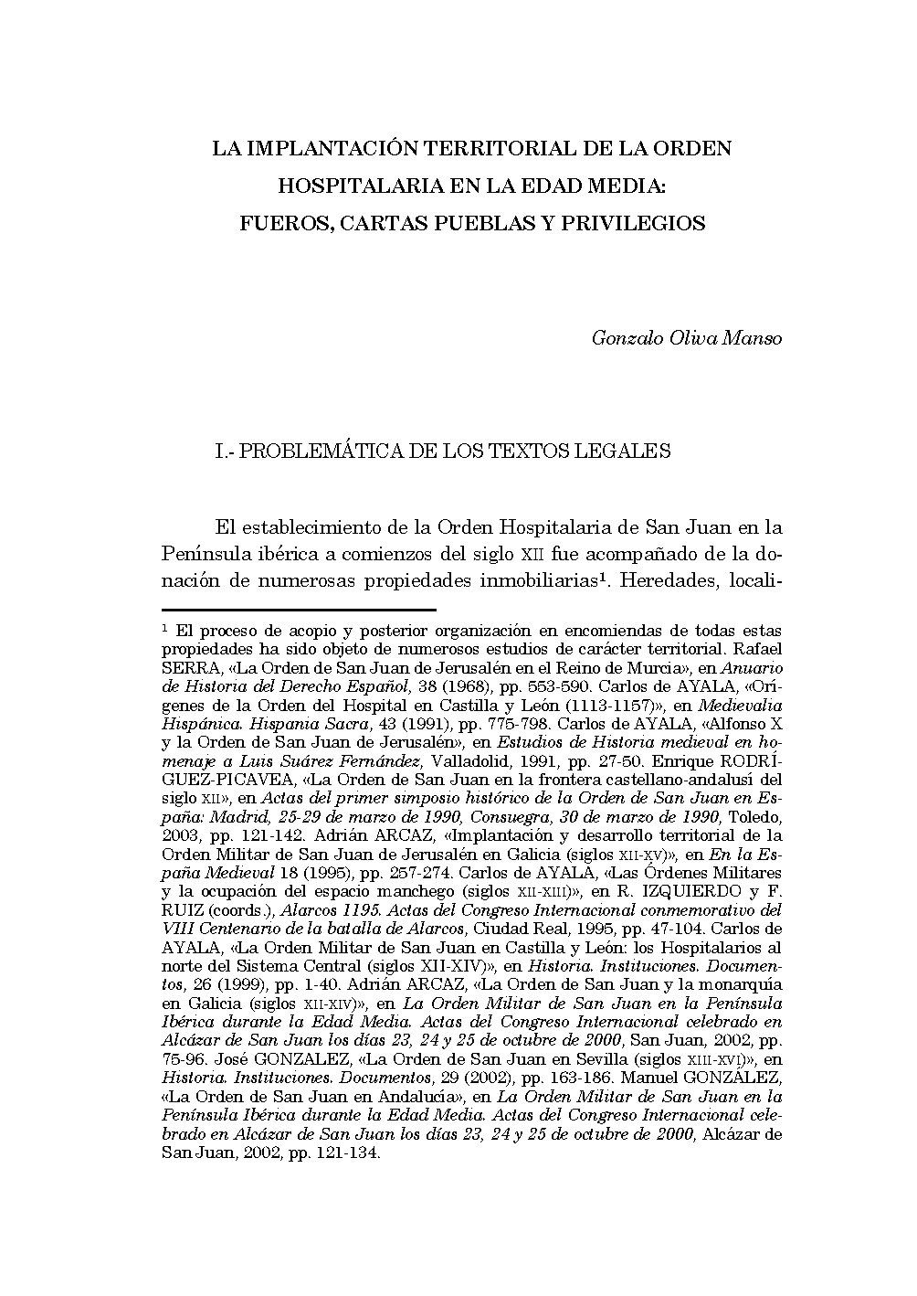 4.09 Implantación territorial de la Orden Hospitalaria en la Edad Media