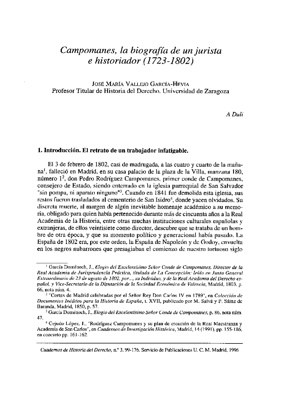 Vallejo. Campomanes, biografía