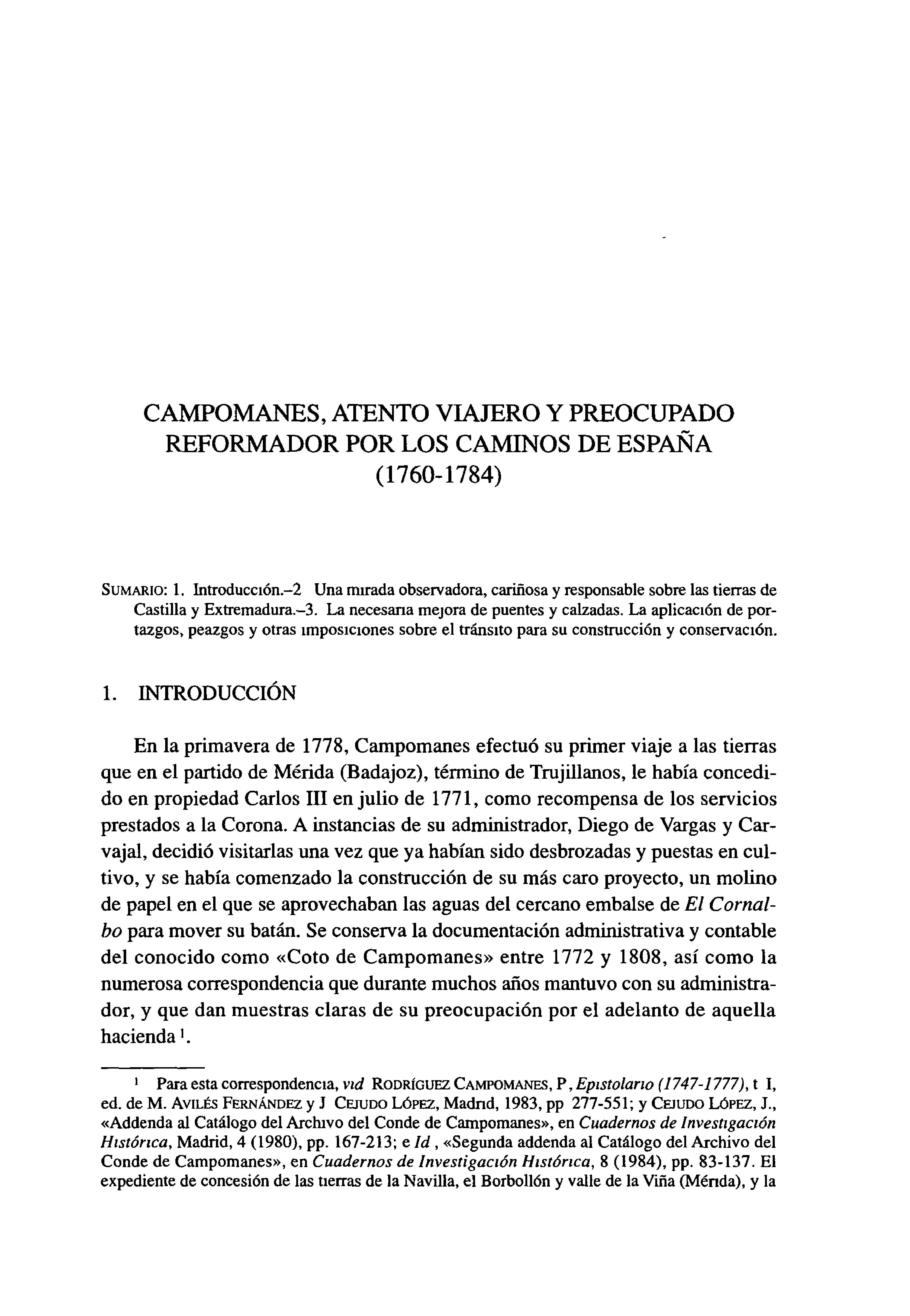 Vallejo. Campomanes, viajero por España