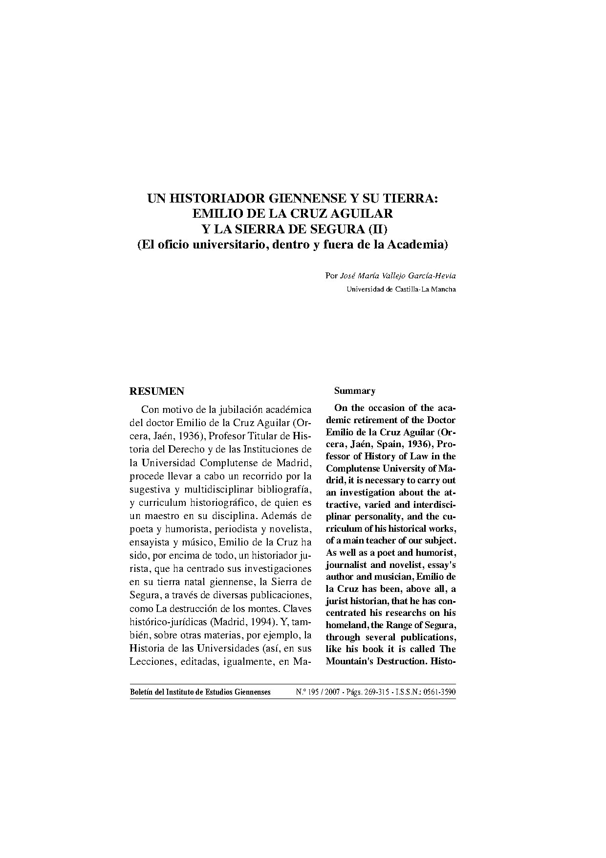 Vallejo. Historiador giennense II