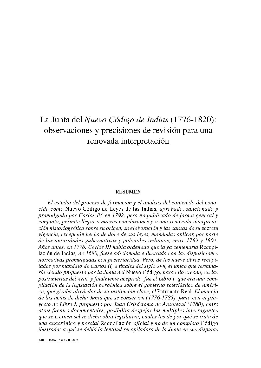 Vallejo. Junta del Nuevo Código