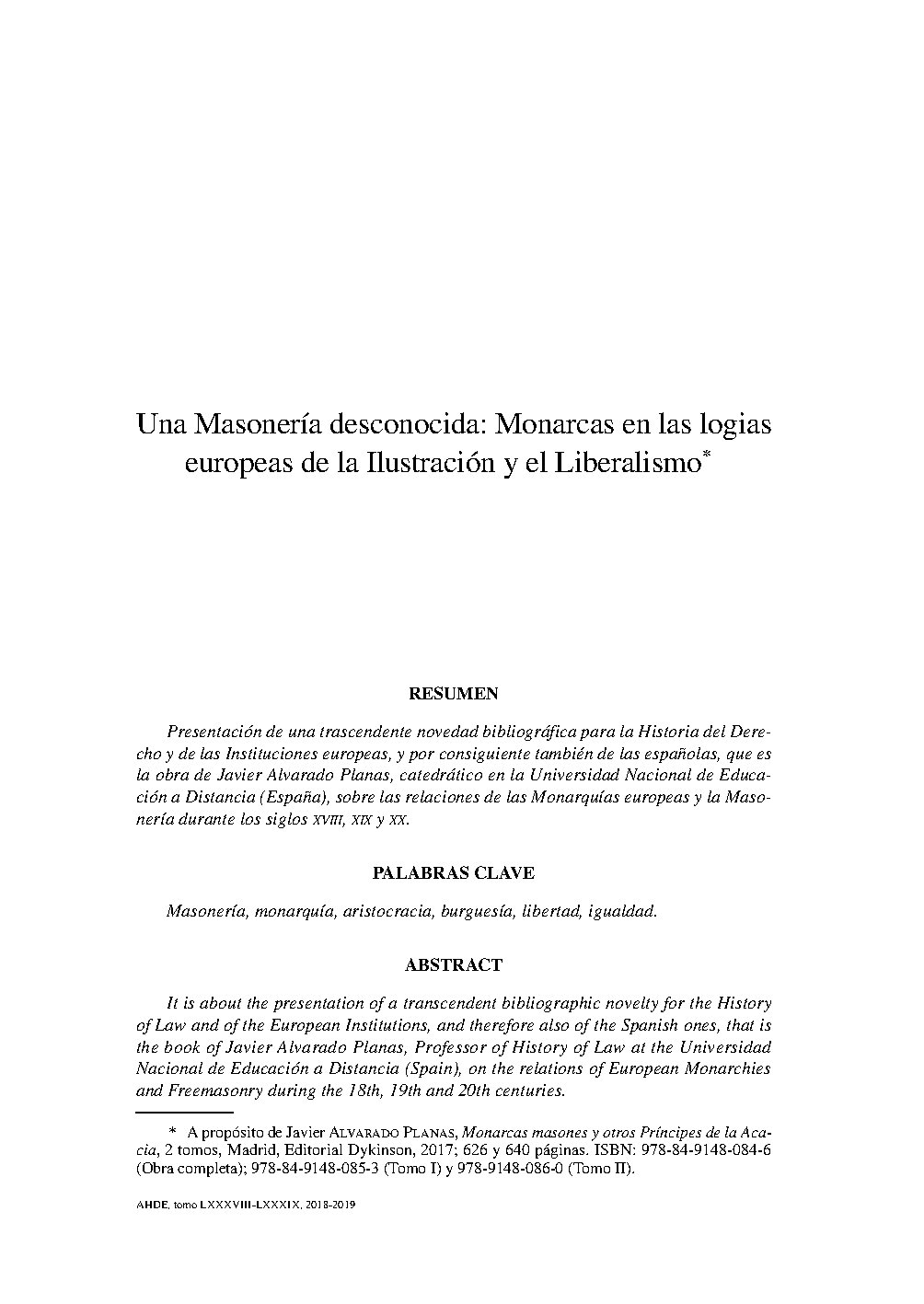 Vallejo. Masonería desconocida